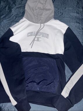 Champion Men’s Navy, White & Gray Pullover Hoodie